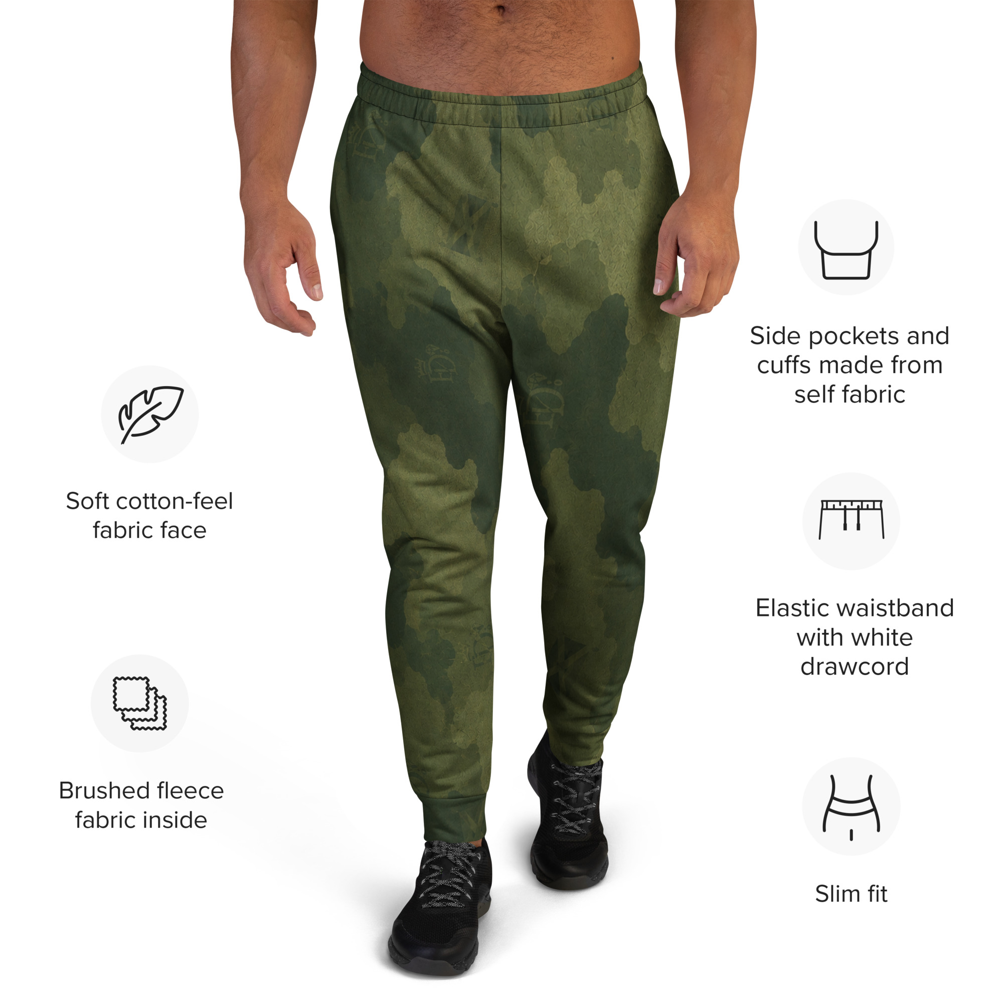 "MAROON LIGHT CANOPY CAMO" Men's Joggers - Image 4