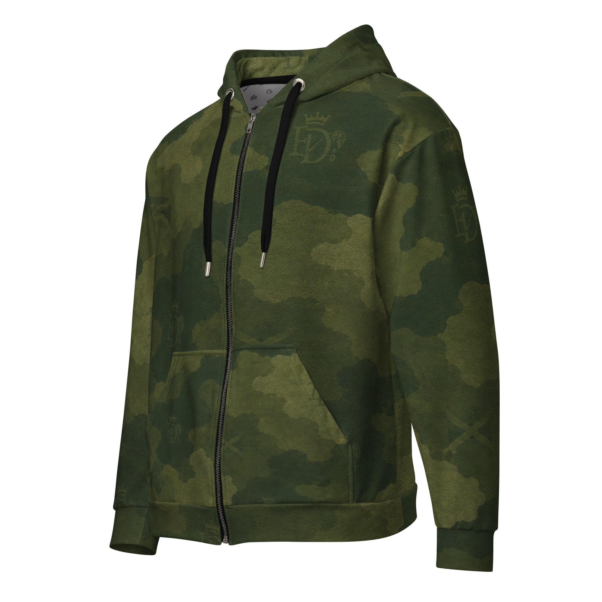"MAROON LIGHT CANOPY CAMO" zip hoodie - Image 2