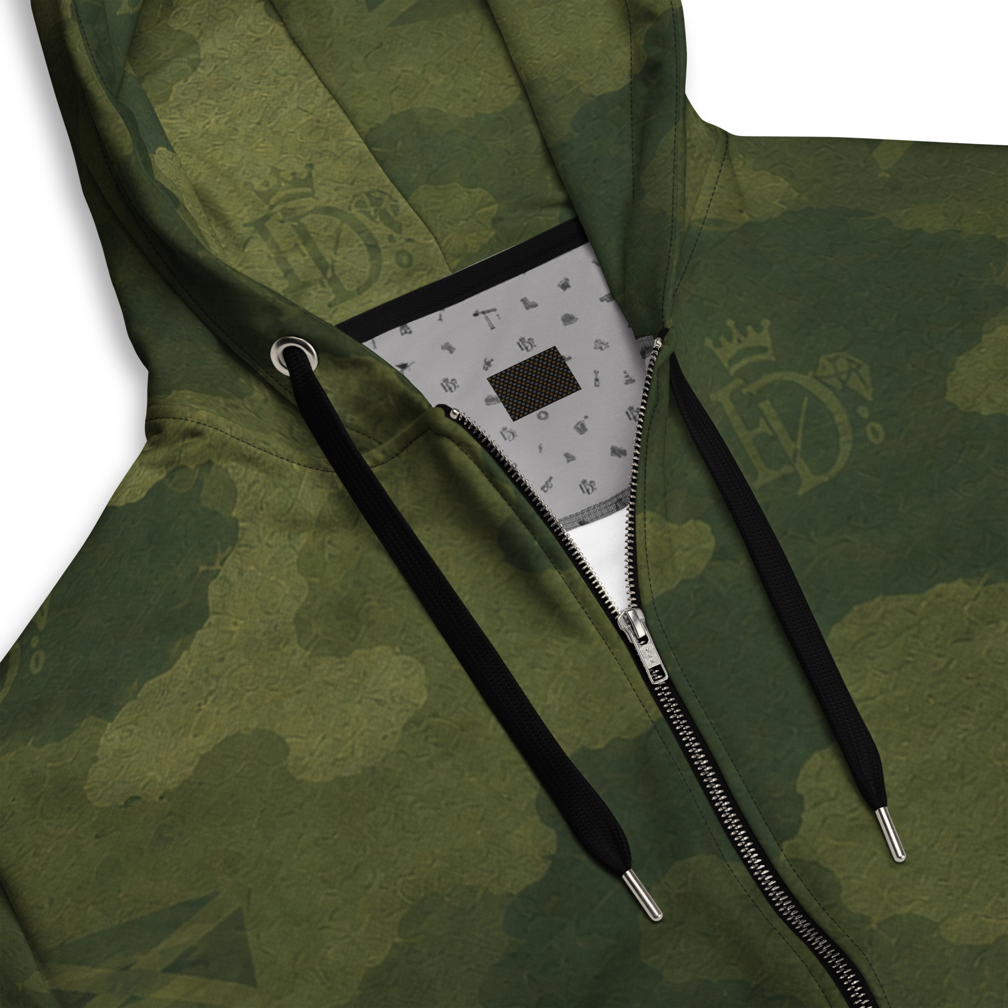 "MAROON LIGHT CANOPY CAMO" zip hoodie