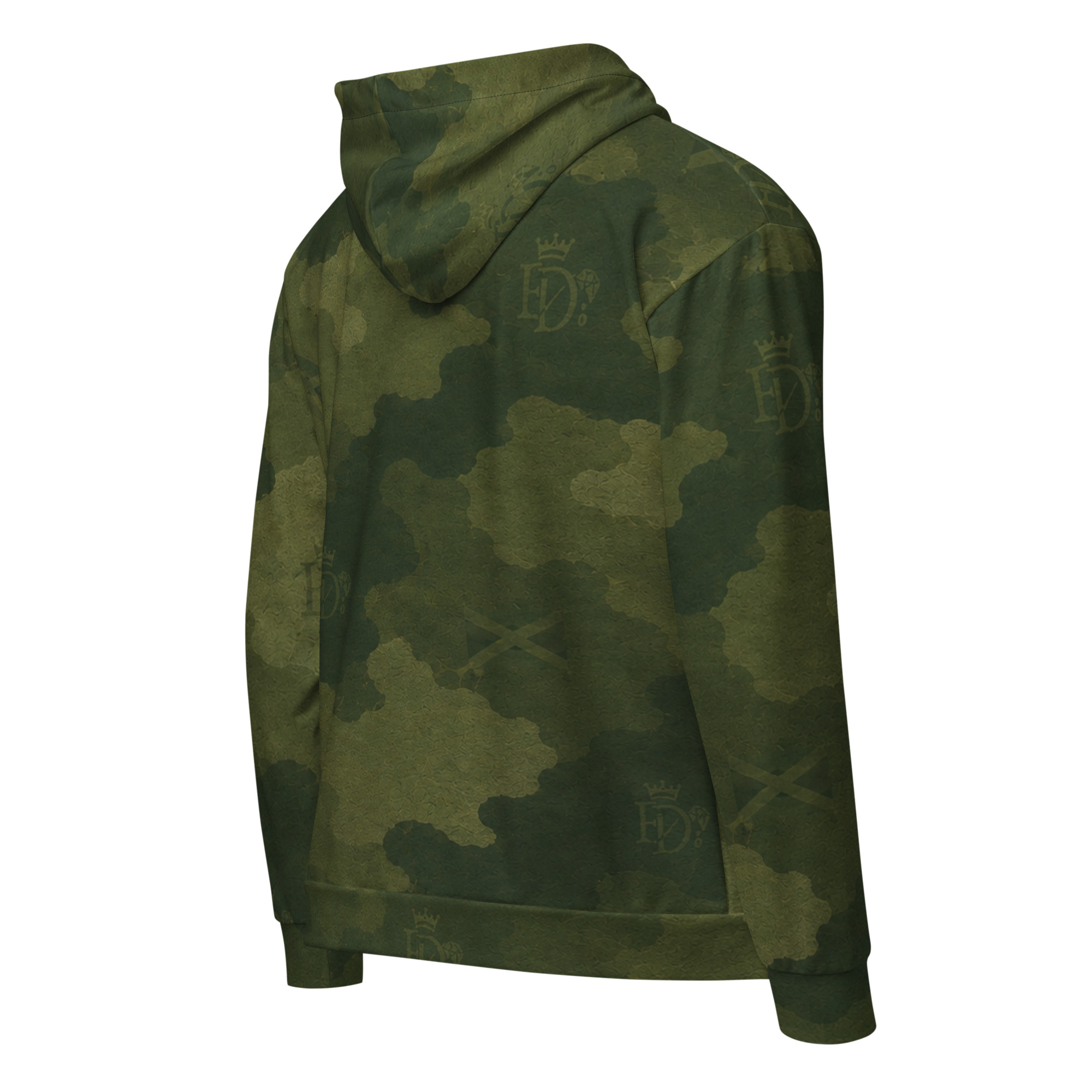 "MAROON LIGHT CANOPY CAMO" zip hoodie - Image 3